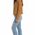 Women's tan genuine suede leather shirt jacket