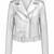 Women's silver metallic leather genuine biker jacket