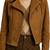 Women's brown genuine suede leather moto jacket
