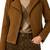 Women's brown genuine suede leather moto jacket