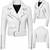 Women's white lambskin leather moto jacket