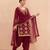 MAROON SILK BLEND PATIYALA SALWAR SUIT COLLECTION SEMI STTICHED MATERIAL