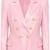 Women's pink double breasted leather blazer jacket