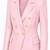 Women's pink double breasted leather blazer jacket