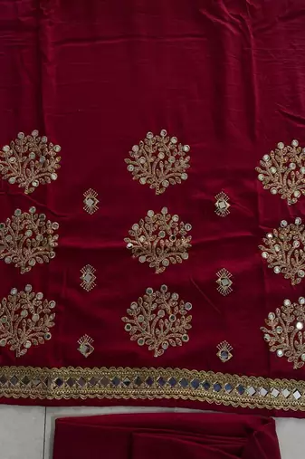 MAROON SILK BLEND PATIYALA SALWAR SUIT COLLECTION SEMI STTICHED MATERIAL