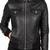 Women's black lambskin bomber biker leather jacket