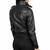 Women's black lambskin bomber biker leather jacket