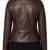 Women's dark brown moto leather jacket genuine lambskin jacket
