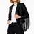 Women's black lambskin fringe leather jacket