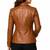 Women's tan lambskin double breasted leather blazer jacket