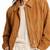 Women's camel soft genuine suede bomber biker jacket