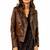 Women's genuine brown lambskin classic biker jacket