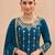 TEAL BLUE SILK BLEND PATIYALA SALWAR SUIT COLLECTION SEMI STTICHED MATERIAL