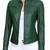 Women's green real genuine lambskin leather moto jacket