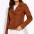 Women's brown genuine lambskin suede moto jacket