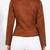 Women's brown genuine lambskin suede moto jacket