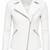 Women's white asymmetric lambskin leather biker jacket