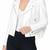 Women's white fringe style lambskin leather jacket
