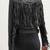 Women's real lambskin black fringe biker leather jacket