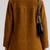 Women's brown genuine soft suede leather button coat jacket