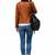 Women's brown classic real genuine lambskin leather biker jacket