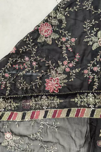 BLACK CHIFFON SALWAR SUIT COLLECTION SEMI STTICHED MATERIAL