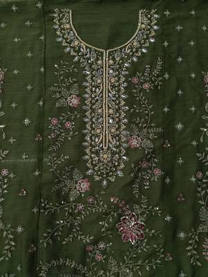 GREEN CHIFFON SALWAR SUIT COLLECTION SEMI STTICHED MATERIAL 5