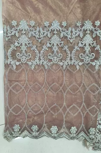 TWILL NET PEACH ANARKALI SALWAR SUIT COLLECTION SEMI STTICHED MATERIAL