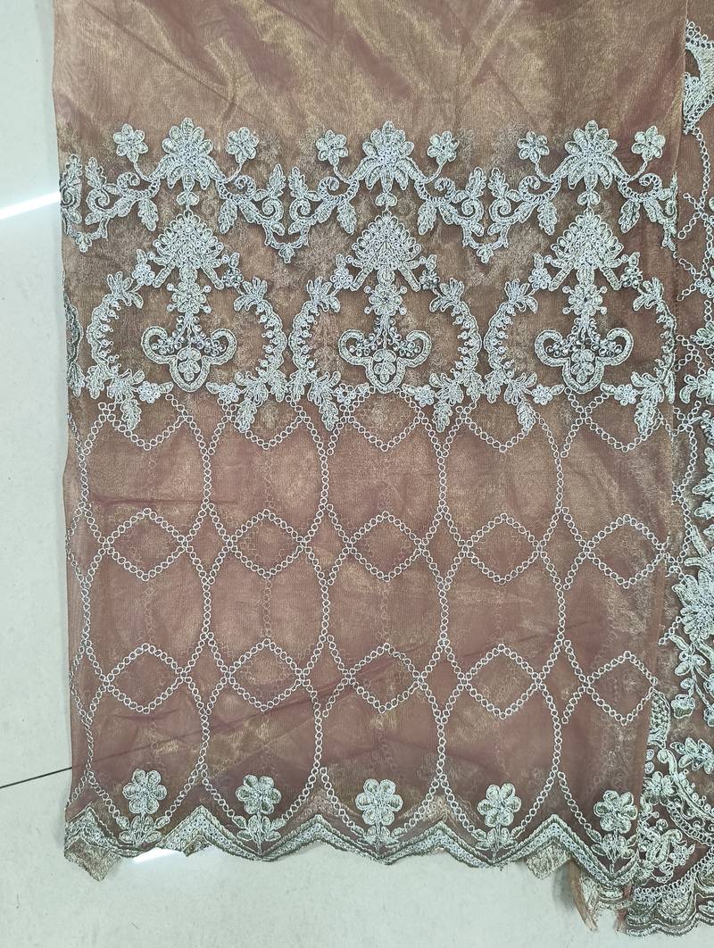 TWILL NET PEACH ANARKALI SALWAR SUIT COLLECTION SEMI STTICHED MATERIAL