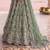 TWILL NET PISTA GREEN ANARKALI SALWAR SUIT COLLECTION SEMI STTICHED MATERIAL