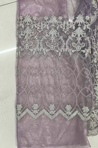TWILL NET PURPLE ANARKALI SALWAR SUIT COLLECTION SEMI STTICHED MATERIAL