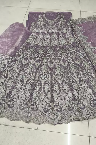 TWILL NET PURPLE ANARKALI SALWAR SUIT COLLECTION SEMI STTICHED MATERIAL