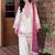White Color Embroidery Work Satin Salwar Suit