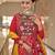 Red digital print & mirror Cotton Lahenga Choli Set 