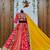 Red digital print & mirror Cotton Lahenga Choli Set 