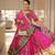 Rani Pink digital print mirror With lampi lace in border Cotton Lahenga Choli Set