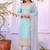 Sky Blue Color Embroidery Sequence Work Faux Georgette Salwar Suit