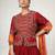 Maroon digital print & Mirroor With Drawstring With Latkan Cotton Lahenga Choli Set