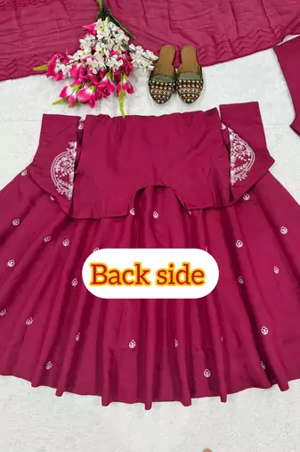 Women's pink anarkali kurta palazzo set with dupatta
