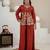 Women's rust orange floral embroidered kurta palazzo set