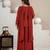 Women's rust orange floral embroidered kurta palazzo set
