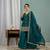 Women's teal green embroidered kurta sharara set with mal chanderi dupatta