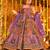 Purple heavy position print embroidered wedding wear maxi suit set