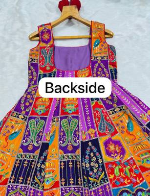 Purple heavy position print embroidered wedding wear maxi suit set 5