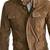 Men's brown suede leather field jacket button front blazer