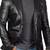 Men's black genuine leather blazer classic fit coat