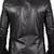 Men's black genuine leather blazer classic fit coat