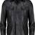 Men's black genuine leather shirt jacket button front blazer