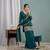 Women's teal green embroidered kurta sharara set with mal chanderi dupatta