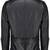 Men's black genuine leather shirt jacket button front blazer